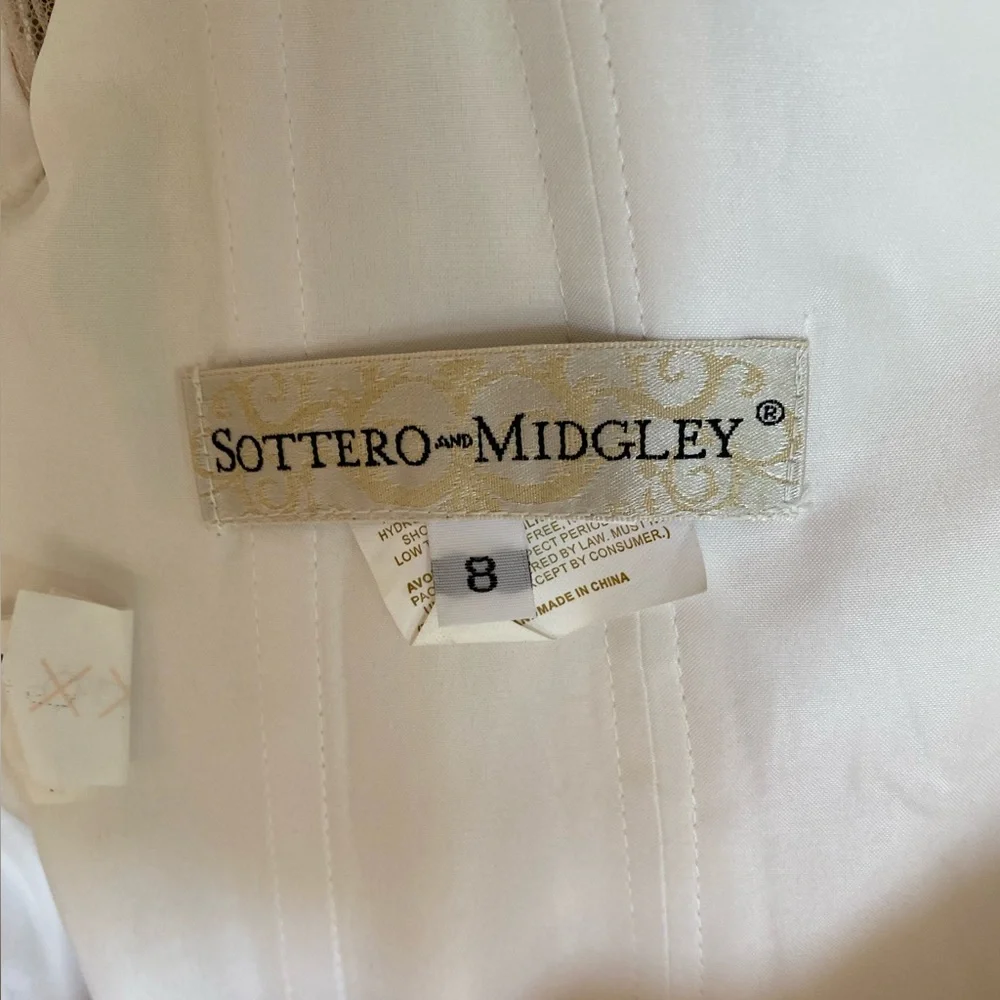 Geometric lace ivory or blush style 9SC878 dress size 8 - Picture 8 of 10